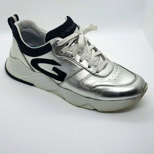 ALBERTO Guardiani Silver leather Sneakers